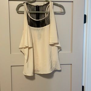 Cream and black layered blouse